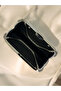 Black and Platinum Color Stone Pearl Detailed Chain Handle Women's Evening Dress Bag - 7