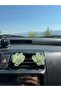 Handmade Green Flower Design Air Conditioner Ornament – Decorative Vehicle Accessory with Shiny Stones