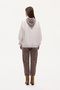Embroidered Oversize Sweatshirt with Scarf Beige - 5