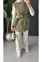 Women's Stylish Stone Detailed Lined Quilted Midi Vest - 3