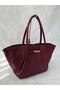 Large Women's Shoulder Bag Stylish Large Volume Daily Work Bag Leather Look Buckle Bag - 3