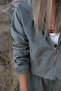 Khaki Thin Velvet Zipper Suit - 5