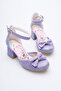 Purple Striped Character Heelled Evening Shoes