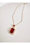 Steel Baguette Red Necklace 45 cm - 5