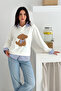 Women's Embroidered Plush Teddy Bear Sweatshirt – Fun & Urban Style - 2