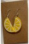 Lemon Earrings - Special Design Yellow-White Slice Fruit Motif Dangle Orange Earrings
