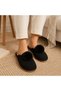 Black Plush Pompom Women's House Slippers Panduf - 2