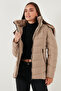 Quilted Slim Fit Detachable Hooded Coat Coat 497Mara