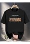 Unisex Oversize Printed Cotton Crew Neck Short Sleeve Black T-Shirt Free Country