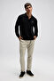 With Logo Cotton Regular Fit Buttoned Polo Neck Sweat Men's Polo Neck Sweat Em607 - 3