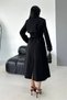 Women's Coat Long Cashmere Belted Buttoned Pocketed Double Breasted Premium Coat - 9