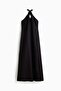 Linen-blend halterneck dress
