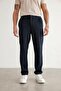 Men's Relaxed Fit Navy Blue Trousers - 2