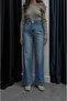 Blue Button Detailed Jeans Without Front Pockets - 4