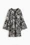 Trumpet-sleeved tunic dress