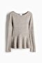 Rib-knit peplum top - 5
