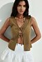 Knitted tie-front top - 6