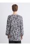 Alita City with a Difference, Lcw Eco Black Patterned Oval Neck Long Sleeve Women's Blouse - 4