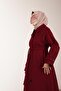 Düğmeli Kloş Kaban-Bordo - 4