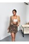 Women's Leopard Pocket Mini Skirt with Shorts - 6