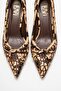 Camden Beige Patterned Bow Women's Heeled Shoes - 2