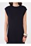 Crew Neck Knitwear Hijab Dress - Navy Blue - - 4