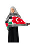 Shawl with Kefiye Pattern, Palestine and Turkey Flags, Digital Printed Palestine Shawl S100044 - 8