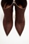 Crista Brown Suede Pointed Toe Women's Heeled Boots - 2