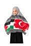 Shawl with Kefiye Pattern, Palestine and Turkey Flags, Digital Printed Palestine Shawl S100044 - 6