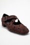 Addison Brown Suede Stone Cross Strap Women's Ballerina Shoes - 3