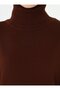 High Neck Knitwear Hijab Dress - Brown - - 5