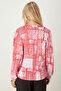 Women's Pomegranate Flower Collar and Ruffled Front Long Sleeve Blouse with Elastic Sleeves Arm-25Y001015 - 3