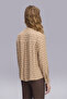 Buttoned Shoulder High Neck Patterned Blouse - 6