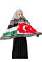 Shawl with Kefiye Pattern, Palestine and Turkey Flags, Digital Printed Palestine Shawl S100044