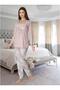 Women's Powder Long Sleeve Winter Cotton Maternity Maternity Dressing Gown Pajama Set Set - 4