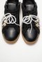 Taren Black Genuine Leather Pearl Buckle Women's Casual Sports Shoes - 4
