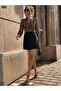 Women's Double Breasted Collar Leopard Print Mini Diver Crepe Dress - 4
