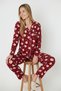 Luxury Soft New Year's Themed Women's Pajama Set – 3026 Burgundy - 4