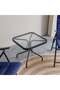 Vista 1 + 2-Seater Balcony Set - Blue Steel Folding Chairs & Coffee Table - Outdoor Living - 4