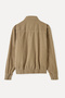 Men's Mink Color Regular Fit Velvet Textured Bomber Jacket - 6