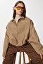Suede Look Bomber Jacket Loh0014 Vi̇zon - 4