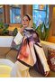 Patterned Cotton Soft Shawl Soon Series Brown Cream Rose Ps115 - 4