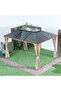 Jasmy 3x4m Brown/Black Gazebo with Iron Frame & Polycarbonate Roof - 2-Year Warranty