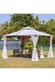 Amna Gazebo with Curtains - Beige 3x3.6m Outdoor Shelter - 1 Year Warranty - Stylish & Durable - 2