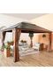 Jasmy Outdoor Gazebo with Curtains - Black/Brown - 3.6x4.6 M - 2-Year Warranty Included - 2