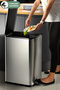 Dikdörtgen Çelik Çöp Kovası 40 Litre - Inox - 2