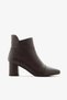 Brown Genuine Leather Thick Heeled Women's Boots