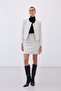 Button Detailed Mini Tweed Skirt - Stone - 3