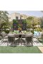 Manchester Hills 1 + 6-Seater Outdoor Dining Set - Grey - Durable with 3-Year Warranty