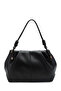 حقيبة يد بتفاصيل مطاطية وتفاصيل ماتي تشين باللون الأسود